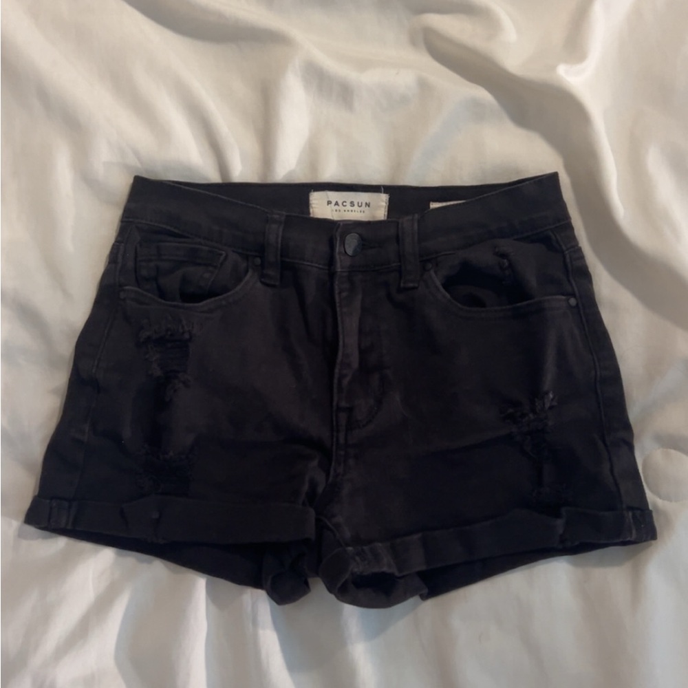 PacSun Black High-Waisted Jean Shorts
